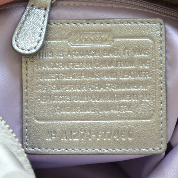 Coach Signature Bag Purse Silver F17490 - Picture 7 of 7